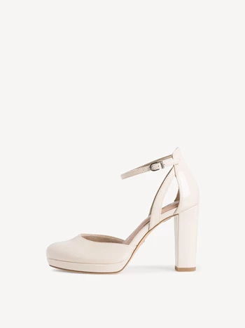 Beige Women's Tamaris Plateau High Tops Heels Buckle Pumps | JSE-198674