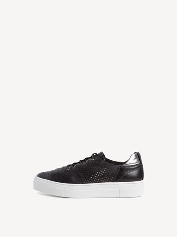 Black / Silver Women's Tamaris Low Tops Sneakers | SYT-975642