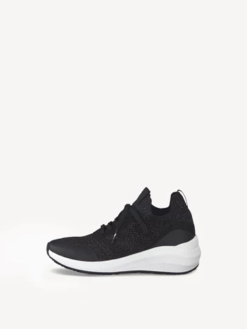 Black Silver Women's Tamaris Low Tops Sneakers | QWV-823670