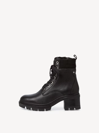 Black Women's Tamaris Heeled Lace Up Winter Boots | SJV-684570