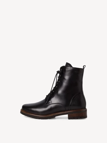 Black Women's Tamaris Heeled Low Tops Lace Up Winter Boots | PWJ-064193