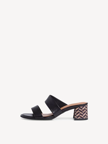 Black Women's Tamaris Heeled Mules | OKS-239068