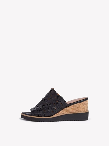 Black Women's Tamaris Heeled Mules | SGJ-082376
