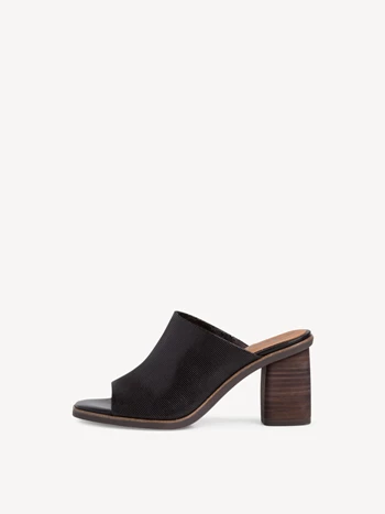 Black Women's Tamaris Heeled Mules | UVB-198035