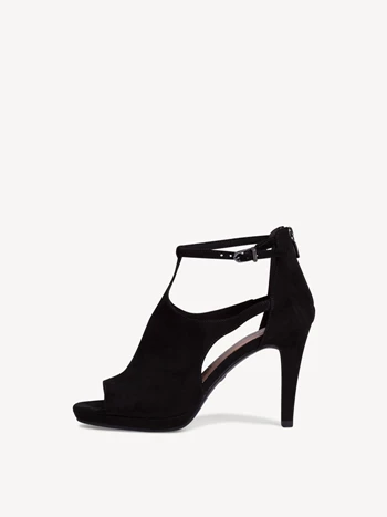 Black Women's Tamaris Heeled Sandals | IBO-916758
