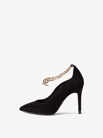 Black Women's Tamaris High Tops Heels Buckle Pumps | HIV-826457