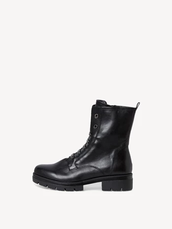 Black Women's Tamaris Lace Up Booties | UHK-508167