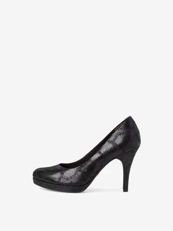 Black Women's Tamaris Plateau High Tops Heels Pumps | MTW-763940