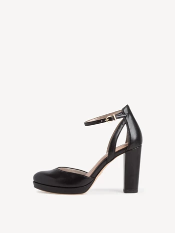 Black Women's Tamaris Plateau High Tops Heels Buckle Pumps | XKP-368720