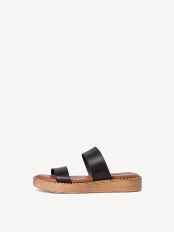 Black Women's Tamaris Plateau Mules | VJI-463598