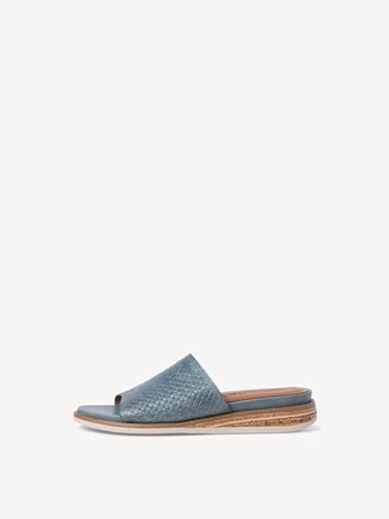 Blue Women's Tamaris Heeled Wedge heeled Mules | TFA-394605