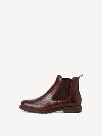 Brown / Grey Women's Tamaris Chelsea Booties | FOZ-529463