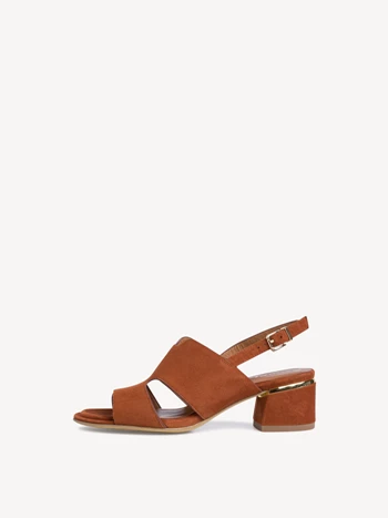 Brown Women's Tamaris Heeled Sandals | GZL-834201