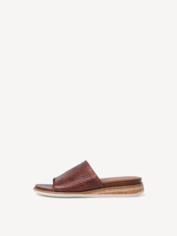 Brown Women's Tamaris Heeled Wedge heeled Mules | BCZ-083659