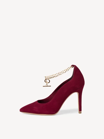 Deep Red Women's Tamaris High Tops Heels Buckle Pumps | NCP-970352