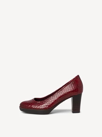 Deep Red Women's Tamaris Plateau Pumps | KSI-956317