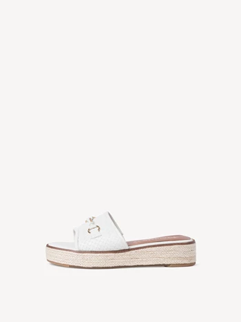 Grey / Brown Women's Tamaris Heeled Plateau Mules | BZE-506728