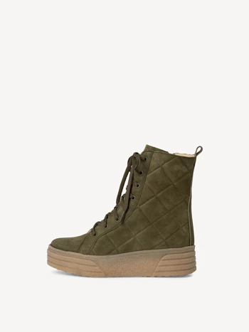 Olive Women's Tamaris Lace Up Plateau Winter Boots | CSY-023897
