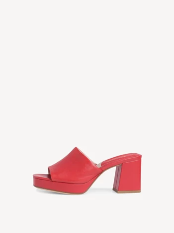 Red Women's Tamaris Heeled Mules | XLM-591406
