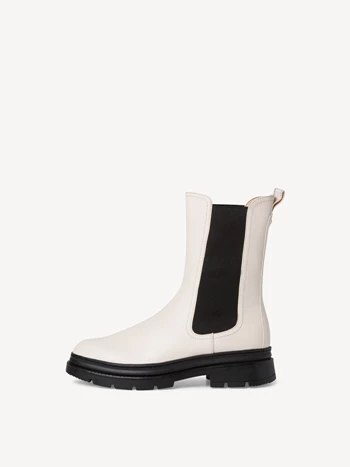 White / Black Women's Tamaris Chelsea Booties | AVT-504189