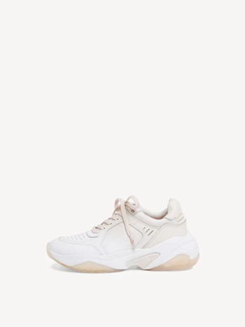 White / Brown Women's Tamaris Low Tops Sneakers | JLR-382670