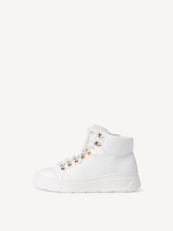 White / Gold Women's Tamaris High Tops Sneakers | MIW-019572