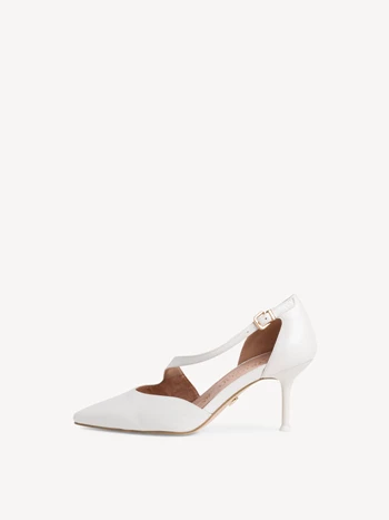 White Women's Tamaris High Tops Heels Buckle Pumps | JLV-649385